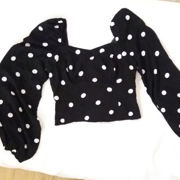 Free People Polka Dot Long Sleeve Top - Picture 1 of 8